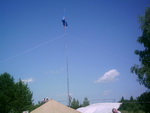 Слёт радиолюбителей на озере Рудня (2010). Флаг поднят